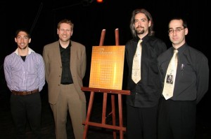 Samuel Trépanier, guide à l'été 2008, Pierre Chastenay, guide aux étés 1981 et 1982, Mathieu Germain et Daniel Daoust, enseignants au département de Physique.