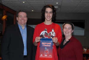 Xavier Levasseur, joueur de basketball juvénile BB à l’école Chavigny, nommé Espoir Diablos Stratos du mois de février 2011.