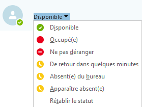 Changer le statut Skype