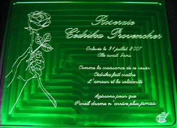 Plaque commémorative à la mémoire de Cédrika Provencher