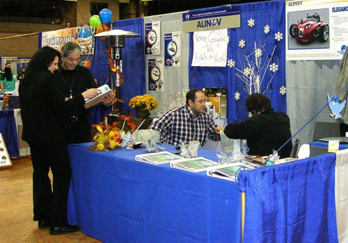 Kiosque d’Alinov Québec à la 14e Foire canadienne des entreprises d’entrainement.