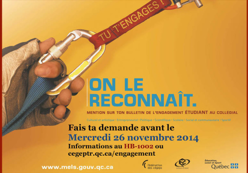 Affiche On le reconnait - Photo mousqueton avec l'inscription Tu t'engages