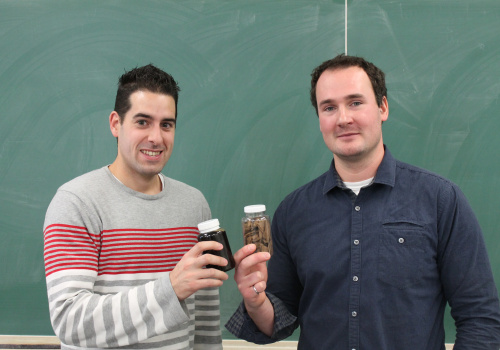 Marc-André Déry, coorganisateur des Midis Techno-Innovation et Jean-Philippe Jacques, chercheur chez Innofibre.