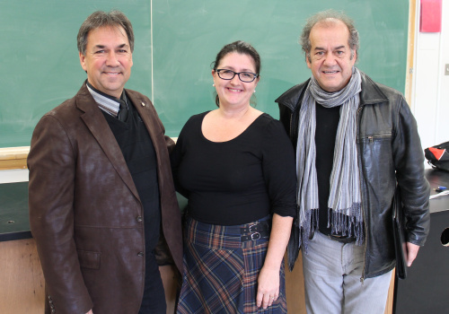 Réjean Côté, conseiller en développement - Service de la campagne de financement Centraide, Luce Baril, coordonnatrice à la Direction des services aux ressources humaines du Cégep de Trois-Rivières et Robert Ayotte, Intervenant de L'Accord Mauricie.