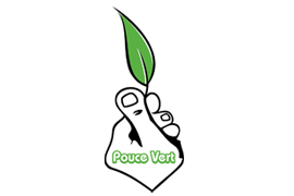 Logo Pouce vert - Image un pouce qui tient une feuille