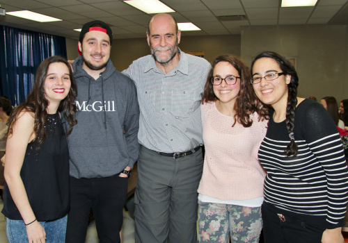 Rachel Lavigne (Université de Sherbrooke), Marc-Antoine Ricard (Université McGill), Pierre Letarte, coordonnateur du programme Sciences, Lettres et Arts, Émélie Aubin (Université McGill) Chérine Zaïm (Université de Montréal – Campus de Trois-Rivières).