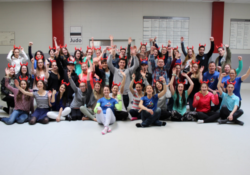 La délégation du Cégep de Trois-Rivières à La Course Cégeps et Universités du Grand défi Pierre Lavoie 2015.