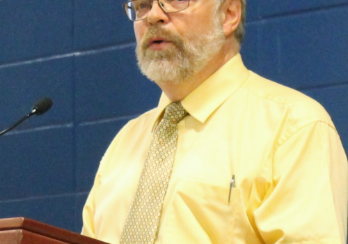 Le directeur général, Raymond-Robert Tremblay, lors de la journée pédagogique d’aout 2015.