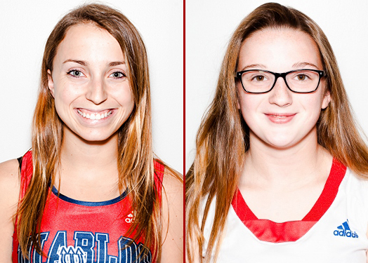 Kloé Gervais-Pépin, étudiante-athlète en crosscountry et Carrie-Ann Auger, étudiante-athlète en basketball.