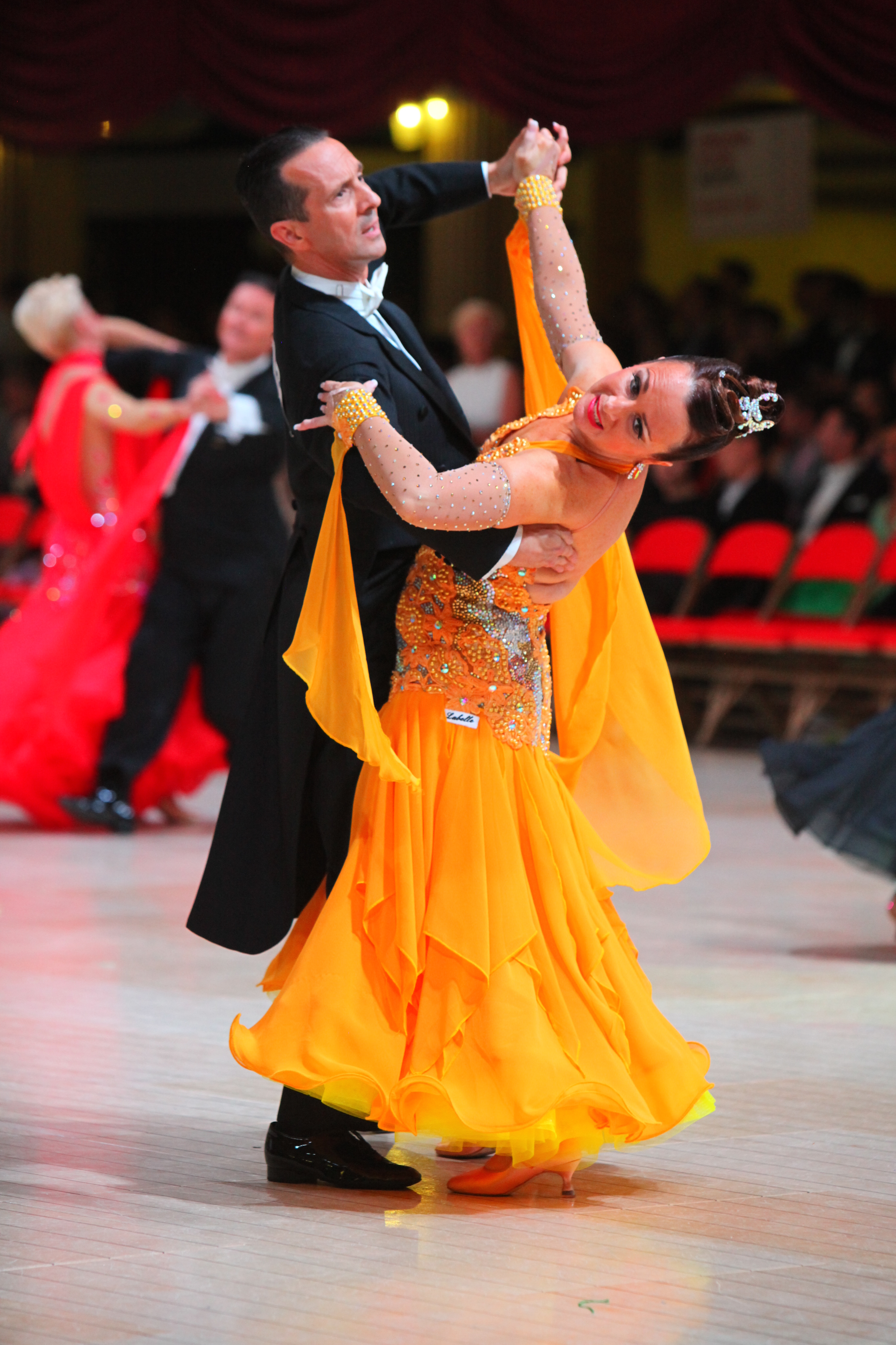 Danielle Nobert et son conjoint au Blackpool Dance Festival.