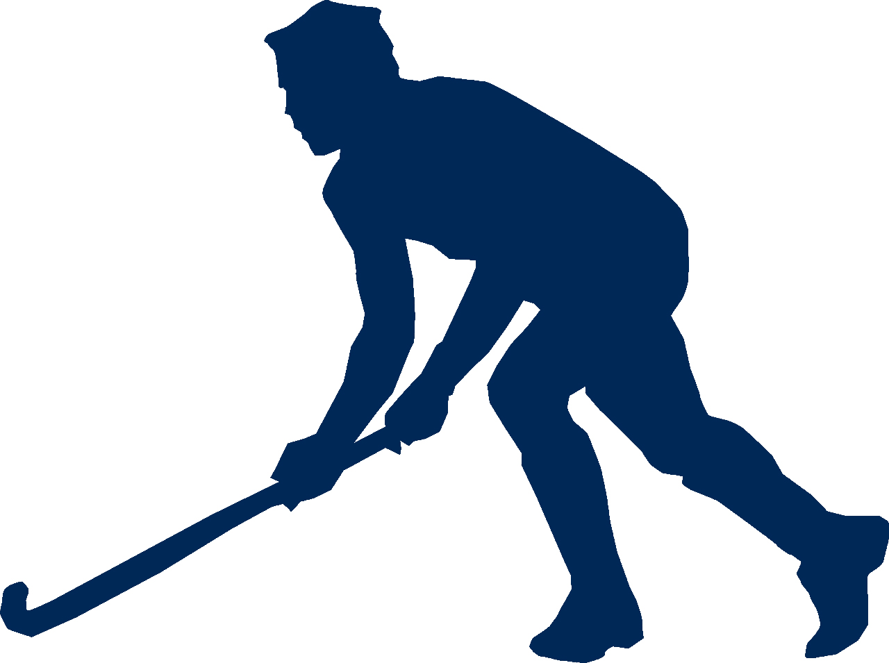 Dessin du profil d'un joueur de dek hockey