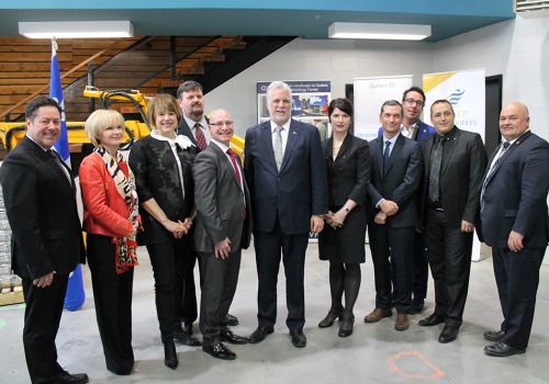 Dans l'ordre habituel : Pierre-Michel Auger, Julie Boulet, Hélène David, Gheorghe Marin, Jean-Denis Girard, Philippe Couillard, Nancy Déziel, Bernard Tremblay, Marc H.-Plante, Louis Gendron et Pierre Giguère.