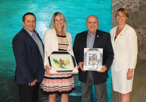 Louis Gendron, directeur général, Karine Provencher, administratrice sortante, Robert Ricard, administrateur sortant et Caroline Gauthier, présidente du conseil d’administration.