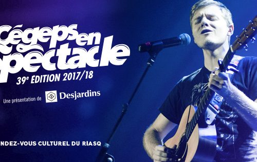 Annonce Cégep en spectacle 2017/2018 - Photo d'un guitariste qui chante