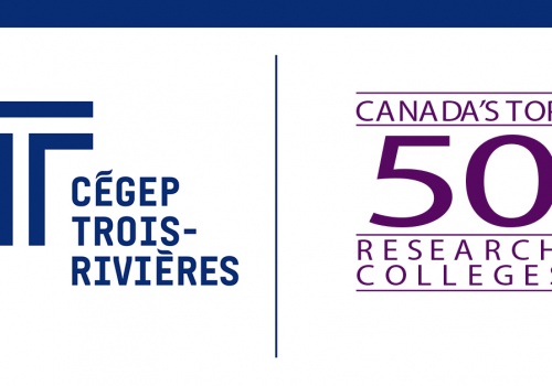 Logo Cégep de TR et Logo Top 50 des collèges en recherche