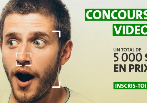 Affiche Concours vidéo CNESST - photo d'un jeune homme surpris