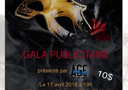 Affiche Gala publicitaire 2018 - Photo d'un masque