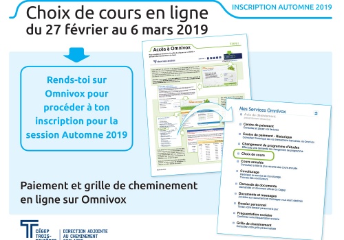 Affiche Choix de cours en ligne 2019