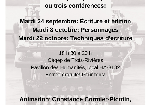 Affiche Conférences sur l'écriture