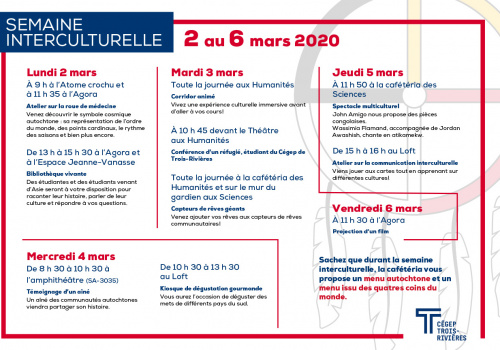 Affiche Semaine interculturelle 2020