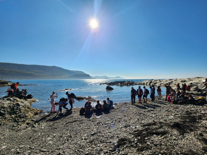 Étudiants de SLA ramassant des déchets dur une plage