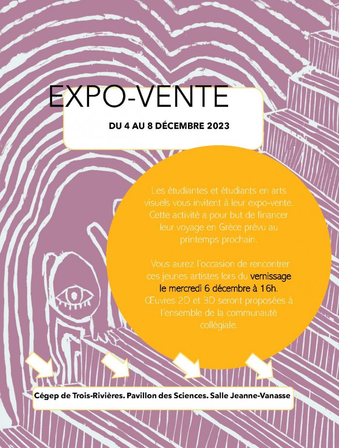 Affiche Expo vente en Arts visuels