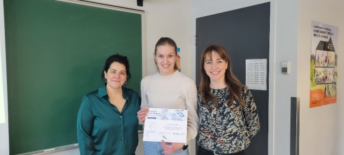 Marie-Josée Boily (Directrice adjointe aux études), Rosemarie Morin, lauréate, Marie-Geneviève Ricard, enseignante-pivot