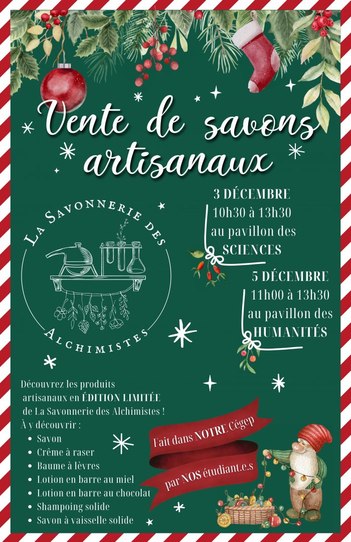 Savonnerie des alchimistes-vente de Noël (affiche)