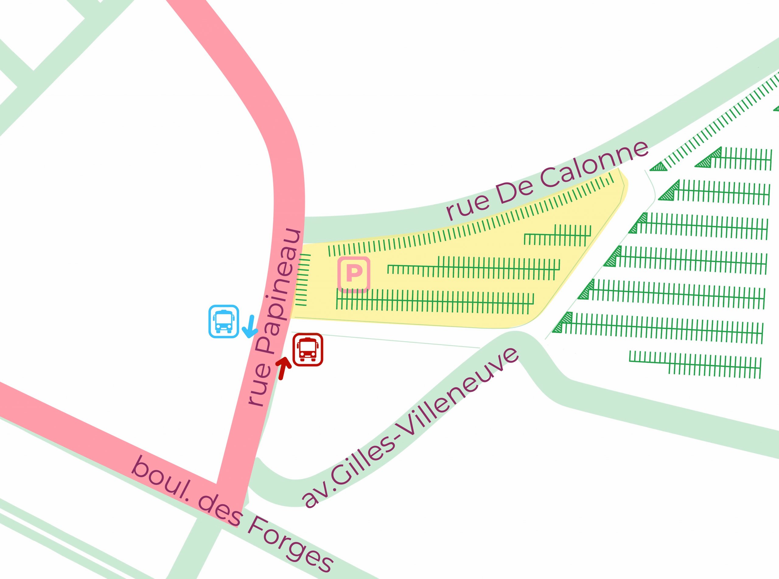 Carte du stationnement alternatif de l'Expo