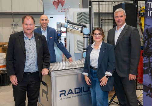 Jean-François Aubin, maire de Trois-Rivières, Grégory Gihoul, directeur général d’IDÉ Trois-Rivières, Isabelle Adam, directrice de la formation continue et du service aux entreprises du Cégep de Trois-Rivières, Eric Milette, directeur général du Cégep de Trois-Rivières.